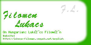 filomen lukacs business card
